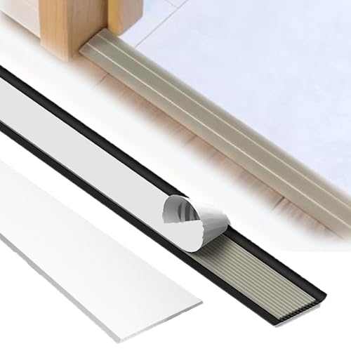 JNTFNE Selbstklebende Boden-/Türübergangsleiste, Boden-Flachteiler, Aluminium-Schwellenwert-Bodenreduzierer, Fugenabdeckungsleisten, leicht (weiß) von JNTFNE