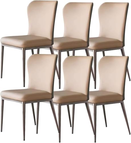 JNTFNE Set mit 6 ergonomischen Küchen- und Esszimmerstühlen mit stabilen Metallbeinen aus Karbonstahl, Mikrofaser-Leder, Seitenstühle für Wohnzimmer, helle Kaffeefarbe JNTFNE Set mit 6 ergonomischen Küchen- und Esszimmerstühlen mit stabilen Metallbeinen aus Karbonstahl, Mikrofaser-Leder, Seitenstühle für Wohnzimmer, helle Kaffeefarbe von JNTFNE
