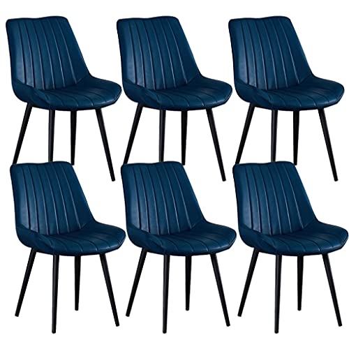 JNTFNE Set mit 6 modernen Esszimmerstühlen aus der Mitte des Jahrhunderts – stilvolle Wohnzimmer-Seitenstühle mit Metallbeinen & PU-Kissen – Blau mit schwarzen Füßen – perfekt für Küche & Esszimmer JNTFNE Set mit 6 modernen Esszimmerstühlen aus der Mitte des Jahrhunderts – stilvolle Wohnzimmer-Seitenstühle mit Metallbeinen & PU-Kissen – Blau mit schwarzen Füßen – perfekt für Küche & Esszimmer von JNTFNE
