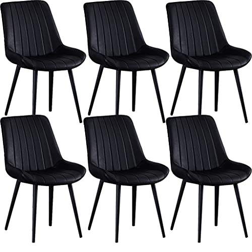 JNTFNE Set mit 6 modernen Küchen-Esszimmerstühlen, stilvolle PU-gepolsterte Sitze, Metallbeine, schwarze Farbe, perfekt für Wohn- und Esszimmer-Dekoration JNTFNE Set mit 6 modernen Küchen-Esszimmerstühlen, stilvolle PU-gepolsterte Sitze, Metallbeine, schwarze Farbe, perfekt für Wohn- und Esszimmer-Dekoration von JNTFNE