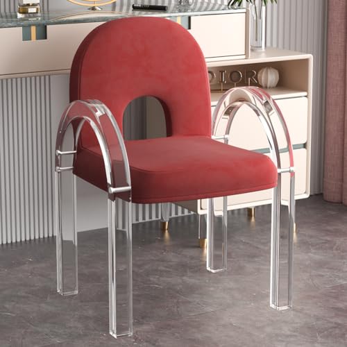 JNTFNE Stilvoller, moderner Schminkstuhl aus transparentem Acryl mit weichem Kissen für Wohnzimmer, Büro, Schlafzimmer oder Ankleidezimmer JNTFNE Stilvoller, moderner Schminkstuhl aus transparentem Acryl mit weichem Kissen für Wohnzimmer, Büro, Schlafzimmer oder Ankleidezimmer von JNTFNE