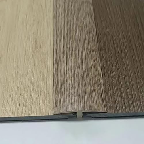 JNTFNE T-Formteil, Flacher Trennstreifen, Selbstklebender Schwellenübergang zum Verbinden von Bodenlücken, Nahtschnallen für Holzbodenfliesen, dekorative Streifen (graue Holzmaserung) von JNTFNE