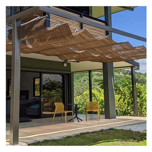 Retractable Wave Sun Shade Sails,HDPE Roof Shade Cover,Outdoor Retractable Shade Sail Cover with Mounting Kit, Sun Protection Canopy Cover for Patio Porch Yard Garden(W1.3*L6m/W4.26*L19.20.7 m) von JNTFNE