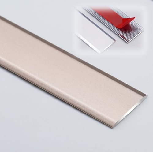 Selbstklebende Schwellenstreifen, flacher Übergangsstreifen für Türen, Aluminium-Türabdeckungsstreifen, Holzböden, Fliesen, Teppiche, Wand (Roségold, L 90 x 20 mm) von JNTFNE