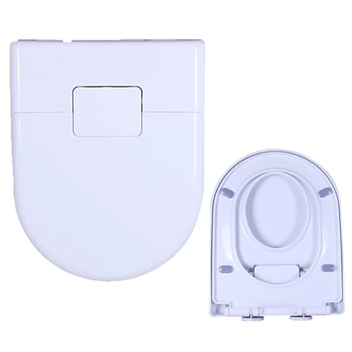 Toilettensitz, D-Form, D-Form, Familie, mit integriertem Kindersitz, Töpfchentraining, 45 x 36 cm, Orange (Weiß) von JNTFNE
