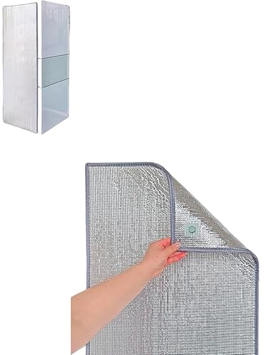 Wärmedämmung, reflektierende Folie, Isolierdecke für Gefrierschrank und Kälteaufbewahrung, Kühlschrank-Sonnenschutz, Kühlschrank-Schutzfolie (magnetischer Saugnapf), Silber, 50 x 130 cm von JNTFNE