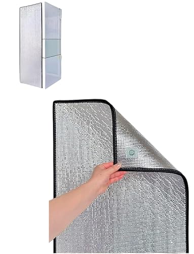 Wärmedämmung, reflektierende Folie, Isolierdecke für Gefrierschrank und Kühlaufbewahrung, Kühlschrank-Sonnenschutz, Kühlschrank-Schutzfolie (magnetische Saugkraft) (schwarz, 55 x 110 cm) von JNTFNE