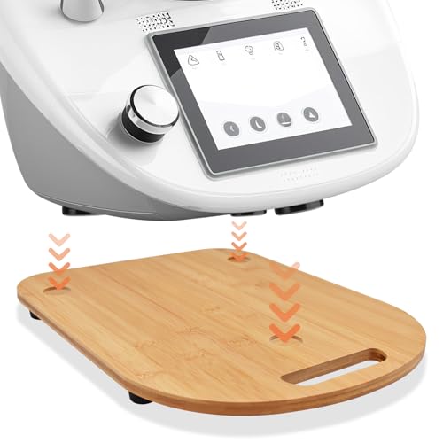 JNUYISW Gleitbrett für Thermomix TM6 TM5, müheloses Verschieben Bambus Rollbrett Komfortable Griffe Rollbrett für Thermomix Leicht Gleitendes Vorwerk Küchenmaschine TM6 TM5 Zubehör von JNUYISW