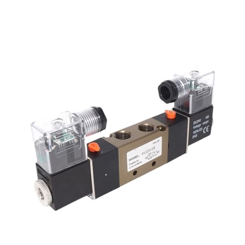 1 STÜCKE 4V220-08 magnetventil 5-wege 2-position 1/4 "aluminiumlegierung innen E DC12V DC24V AC110V AC220V(8mm fittings,4V220-08 DC24V) von JNVFTCUX