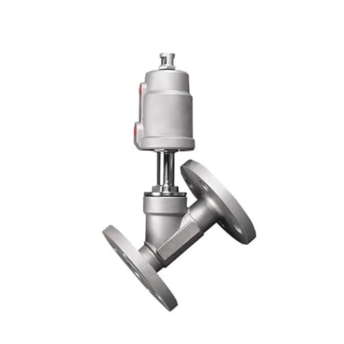 1 STÜCKE DN100 pneumatisches Schrägsitzventil aus Edelstahl mit Flansch, normalerweise geschlossenes pneumatisches Ventil for Dampf, Leichtöl(OPEN-DOUBLE ACTING) von JNVFTCUX