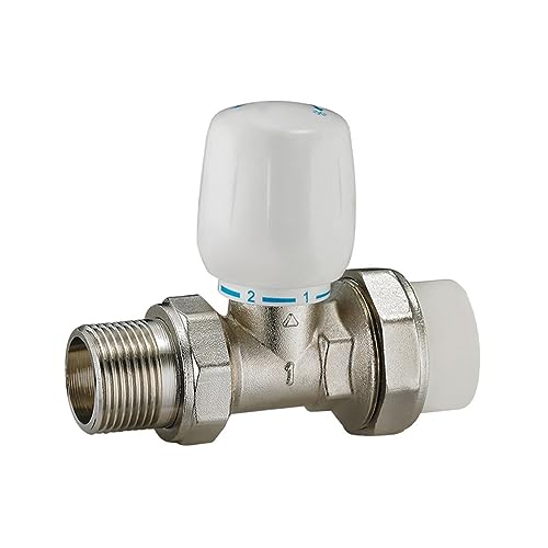 DN15 Messing PPR Thermostatisches Heizkörperventil Gerade Ausführung Manuelles Temperaturregelventil Fußbodenheizung(PPR32 x 25) von JNVFTCUX