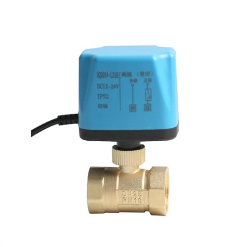 JNVFTCUX 1/2" 3/4" 1" 2" Elektrischer Kugelhahn AC220V DC12V DC24V 2-Draht Messing Elektrischer Kugelhahn Normalerweise geschlossen Motorisierter Kugelhahn(36893,12VDC-Open) von JNVFTCUX