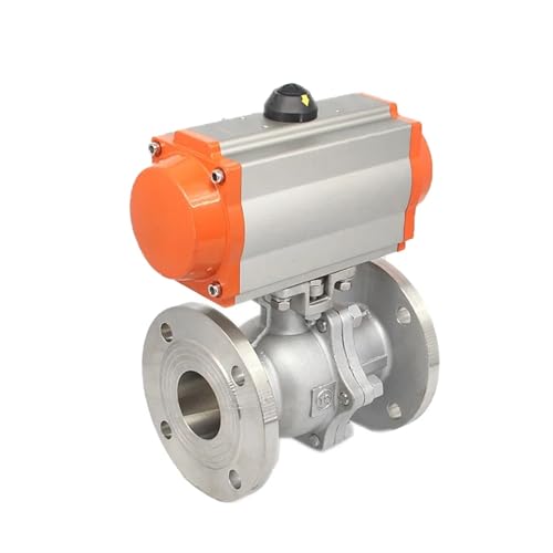 JNVFTCUX 1-1/2 "304 Edelstahl Pneumatische Flansch Kugelhahn Doppel Wirkenden Zylinder Temperatur Dampf Flansch Kugelhahn von JNVFTCUX