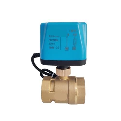 JNVFTCUX 1PCS 1-1/4" elektrischer Kugelhahn 2-Leiter-Innengewinde 8 N·m Messing mit hohem Drehmoment DN32 elektrischer Kugelhahn 12V 24V 110V 220V AC/DC(12VDC-Normally Closed) von JNVFTCUX