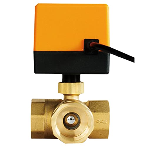 JNVFTCUX DN15 DN20 DN25 DN40 3 Wege motorisierter Kugelhahn 220 V 12 V 24 V 3-Draht 2 Steuerung langlebiges Messing elektrischer Kugelhahn 1 Stück(DC24V,DN20) von JNVFTCUX