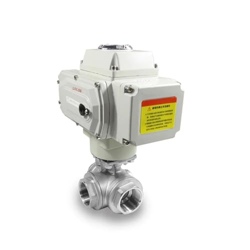 JNVFTCUX DN32 3-Wege-Plattform-Motorkugelhahn Edelstahl Q911F-16P Elektrischer Kugelhahn mit Innengewinde(24VDC-T Type) von JNVFTCUX