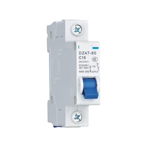 JNVFTCUX Leistungsschalter DZ47-60 1/2/3/4P AC 230/400V Leistungsschalter C 1 2 3 4 5 6 10 15 16 20 25 32 40 50 60A Typ C Kurzschlussschutz 1St(2P,DZ47-60-C40) von JNVFTCUX