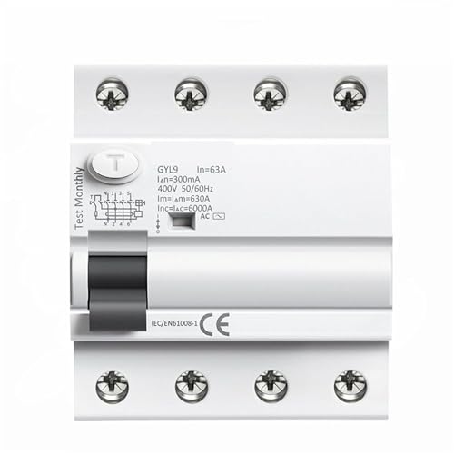 JNVFTCUX Leistungsschalter GYL9 AC-Fehlerstromschutzschalter Elektromagnetischer Differenzialschalter 4P 40A 63A 100A 1St(30mA,4P 100A) von JNVFTCUX
