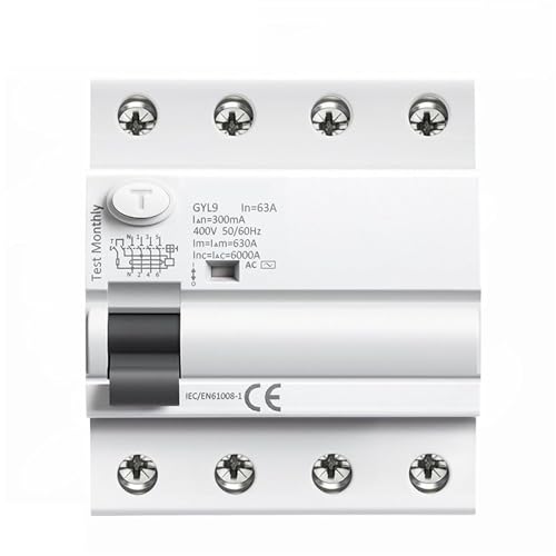 JNVFTCUX Leistungsschalter GYL9 AC-Fehlerstromschutzschalter Elektromagnetischer Differenzialschalter 4P 40A 63A 100A 1St(4P 100A,100mA) von JNVFTCUX
