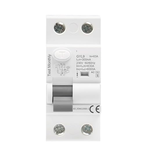 JNVFTCUX Leistungsschalter GYL9 AC-S Typ Zeitverzögerter RCD RCCB ELCB Verzögerungstyp Elektromagnetischer Leistungsschalter 1St(AC-S 4P 40A,300mA) von JNVFTCUX