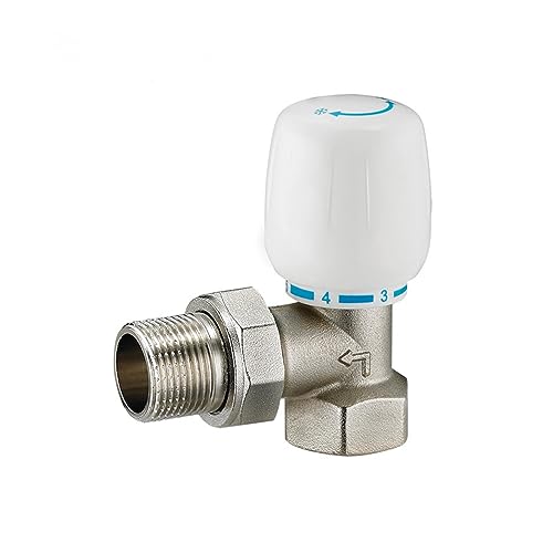 Messing DN15 Thermostatisches Heizkörperventil Gerades Typ Temperaturregelventil Fußbodenheizungssystem Winkeltyp(Angle Type,0.75 Inch) von JNVFTCUX