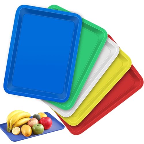 JNWYH 10 STK Tablett, Rechteck Serviertablett Bruchsicheres Tablett Serviertablett für Küche,Esszimmer,Schule,Café,Bäckerei,Party(24.5 * 18.3 * 2.3cm) von JNWYH