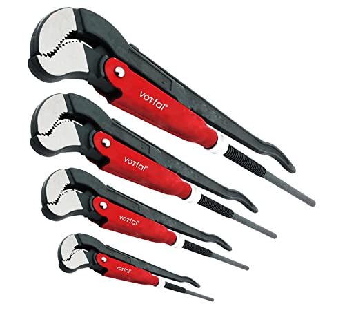 JOBIExtra Rohrzangenset 4 Stück Profi Rohrzange Eckrohrzange Rohrzange Wasserpumpenzange ZANGEN SET 1/2" 1" 1,5" 2" Zoll von JOBIExtra
