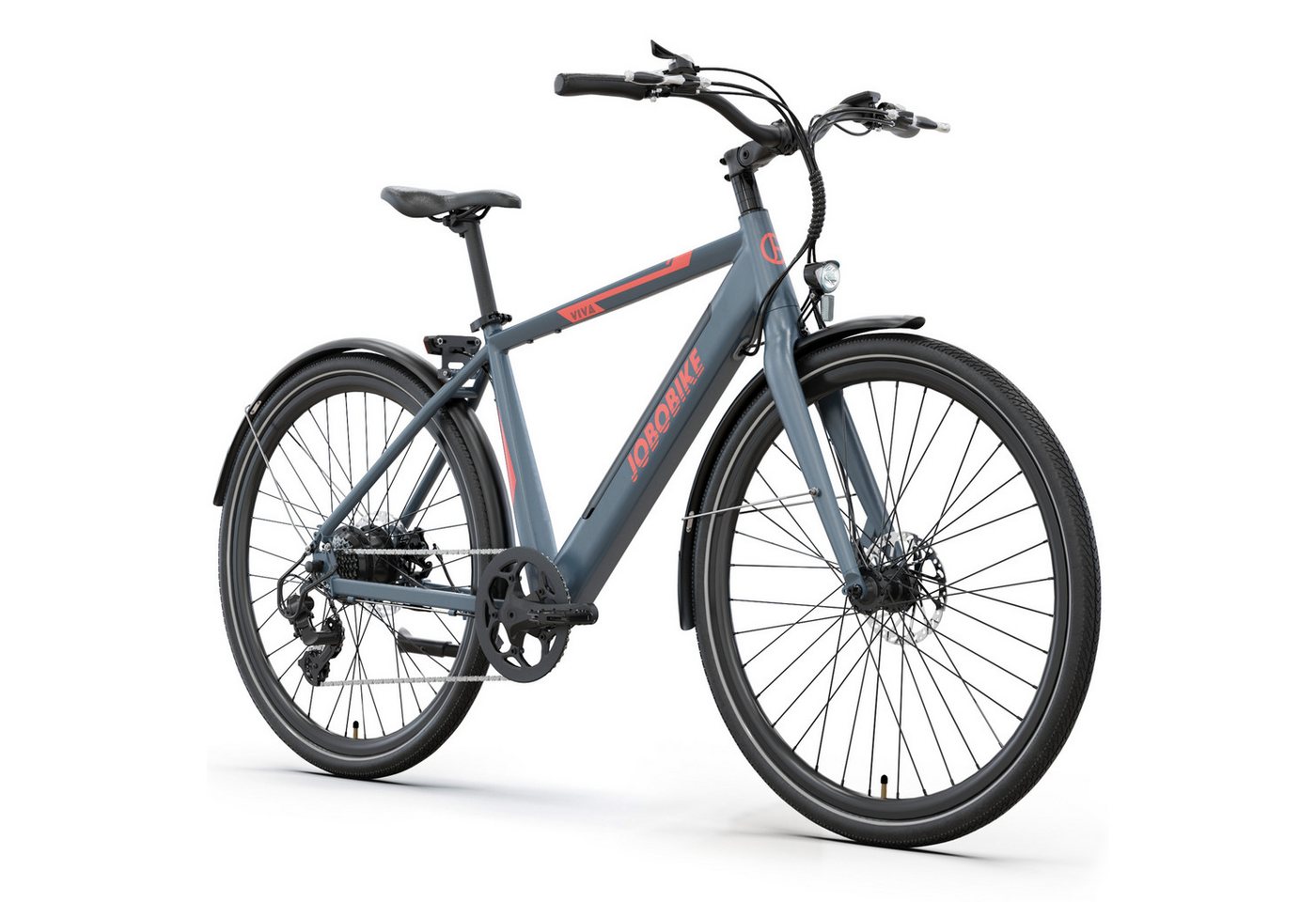 JOBOBIKE E-Bike Cityrad 28'' für Damen Herren, Elektrofahrrad,504Wh, max. 100km, nur 22kg, 7 Gang Shimano, Kettenschaltung, Heckmotor, 504 Wh, (abnehmbarer Akku), Pedelec mit Diamantrahmen, E-Citybike, bis 120kg, ab 160cm von JOBOBIKE
