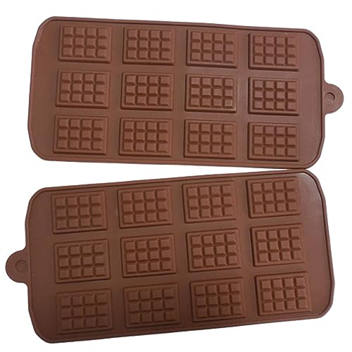 JOCXZI 2 PCS silikonform schokolade - Antihaft-Silikon-Schokoladen Waffelform in Lebensmittelqualität und Energieriegel-Schokoladenformen Einfach zu entformen für Hausgemachte Pralinen, Pralinen von JOCXZI