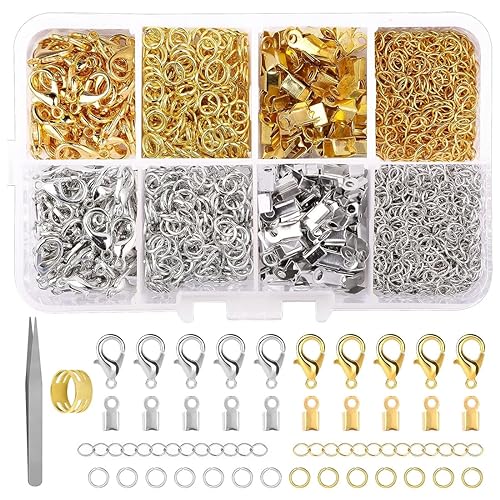 JOCXZI 302 Schmuckherstellung Set- Schmuck Reparatur Set, Schmuckherstellung Zubehör mit Pinzette, Ösenöffner für Schmuckzubehör DIY（Gold） von JOCXZI