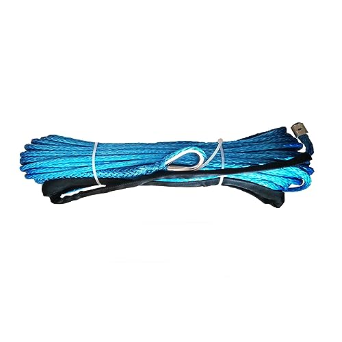 JODEOL Seilwinde 8 mm x 40 m Synthetisches Windenseil mit schwarzer Schutzhülse for ATV UTV Langlebig und robust (Color : Blue, Size : 1 UK) von JODEOL