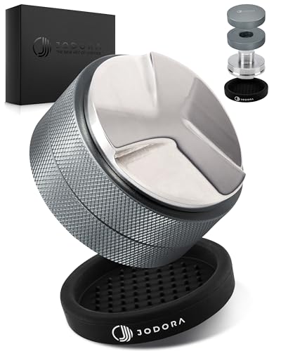 JODORA Leveler 58mm - Ergonomischer Espresso Distributor 58mm - Hochwertiger Espresso Verteiler zur optimalen Extraktion - Coffee Distributor aus stabilen rostfreien 304 Edelstahl (Grau, 58mm) von JODORA