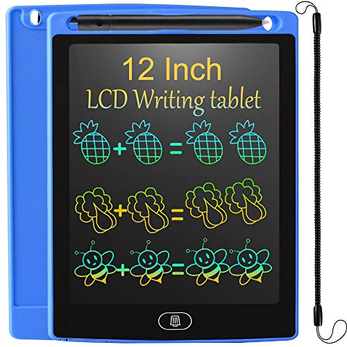 JOEAIS LCD Schreibtafel Elektronisch Schreibtafel Digital Zeichenbrett, Kinder Zeichenbrett Schreibtablett, Geschenk für Kinder Erwachsene (12 Zoll, Tiefes Blau) von JOEAIS