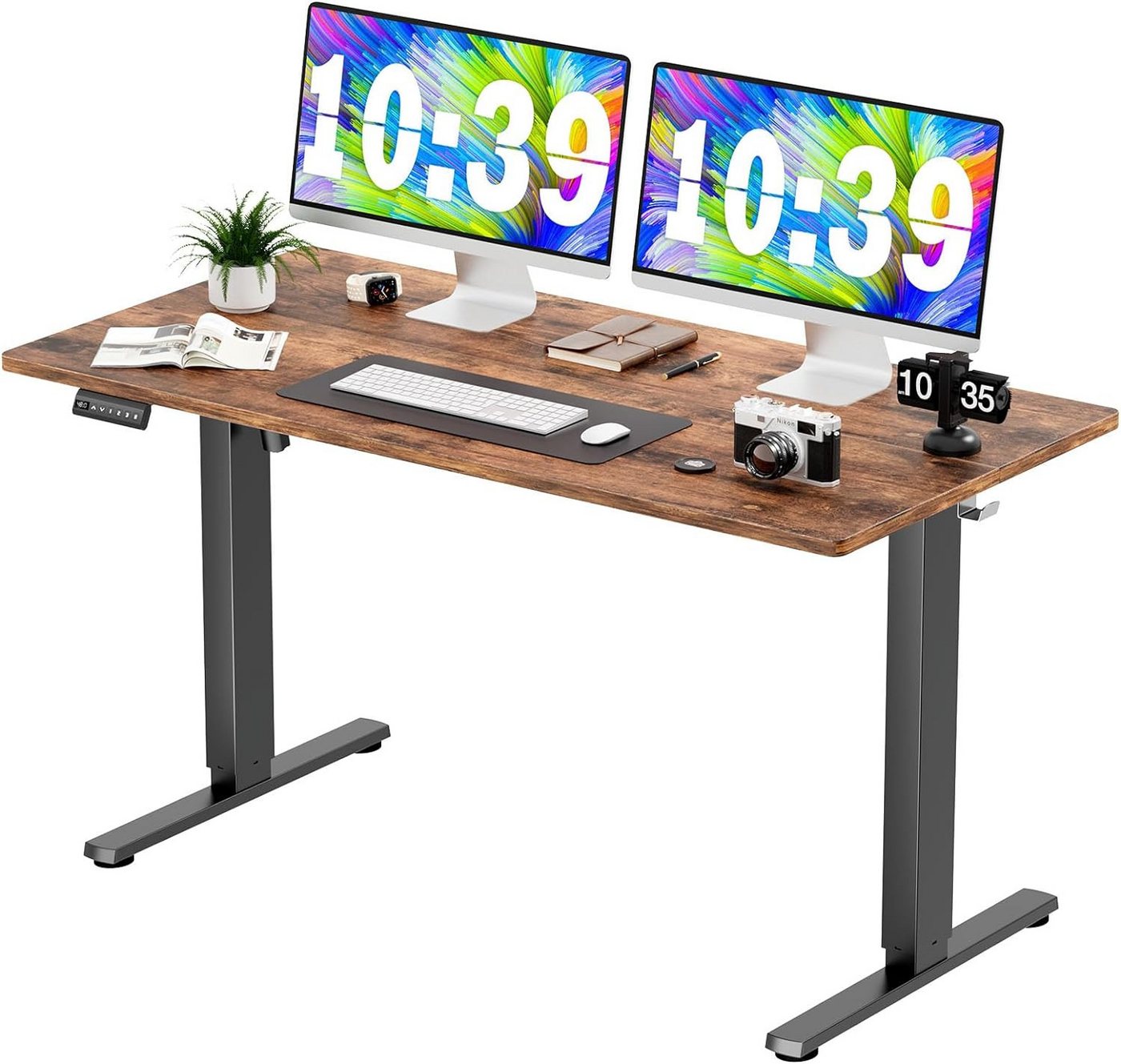 JOEAIS Schreibtisch Höhenverstellbarer Gaming Tisch 140*60CM Standing Desk (Table Tisch Höhenverstellbar Gaming Desk Height Adjustable Desk), Computertisch Elektrischer Voreinstellung mit Kopfhörerhaken von JOEAIS