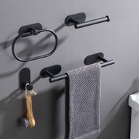 Handtuchhalter Handtuchhalter Handtuchring Ohne Bohren Edelstahl, Handtuchhalterung Wand mit Haken für Badezimmer von JOEAIS