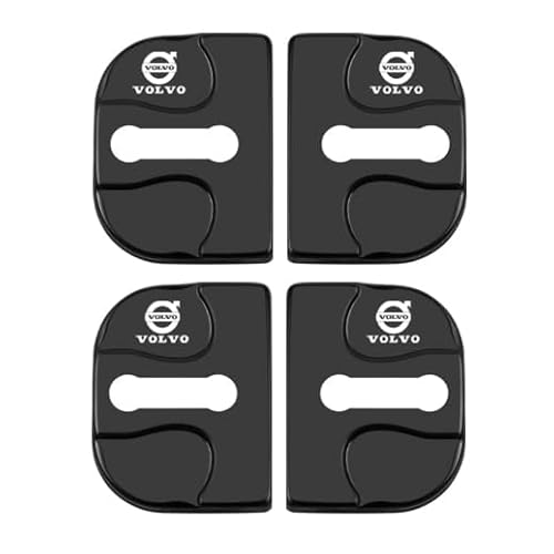 JOEBO 4PCS Autotürschlossabdeckung Türverriegelungsabdeckung für Volvo 780Bertone 850 940 960 C30 C40 C70 EX30 EX90 Schlossabdeckungen Edelstahl,Black von JOEBO