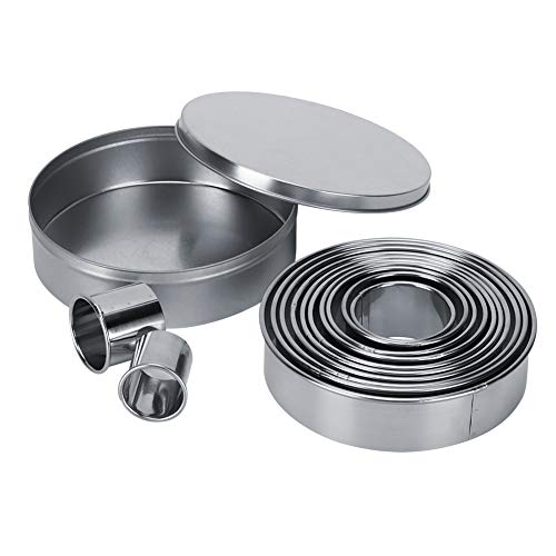 Runde Schneiden Keksformen, Tragbare Vielseitige Edelstahl Runde Keksformen Set Ring Gebäck Backen Zubehör zum Backen und Dekorieren von Kuchen, Keksen /868 Runde Schneiden Keksformen, Tragbare Vielseitige Edelstahl Runde Keksformen Set Ring Gebäck Backen Zubehör zum Backen und Dekorieren von Kuchen, Keksen /868 von JOEBO