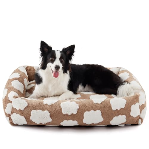 JOEJOY Hundebett, mittelgroß, rechteckig, waschbar, mit abnehmbarem Reißverschlussbezug, niedlich, weich, beruhigend, orthopädisch, Welpenbett mit Jacquard-Plüsch, rutschfester Unterseite JOEJOY Hundebett, mittelgroß, rechteckig, waschbar, mit abnehmbarem Reißverschlussbezug, niedlich, weich, beruhigend, orthopädisch, Welpenbett mit Jacquard-Plüsch, rutschfester Unterseite von JOEJOY