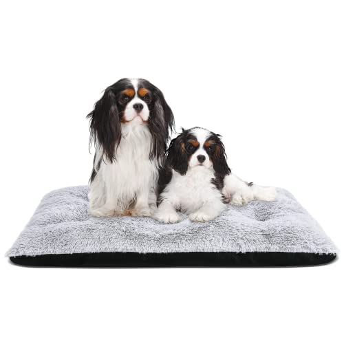 JOEJOY Hundematte Grosse Hunde, 101x68cm Hundebett Flauschig Hundekissen waschbar, kuschelige Anti-Angst Hundematratze, Rutschfestes Hundematte für Extra Grosse Grau von JOEJOY