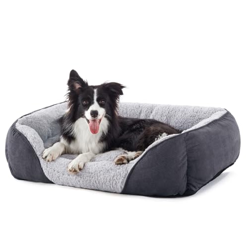 JOEJOY Hundebett Mittelgroße Hunde, Hundekorb Waschbar, Flauschig Hundebetten, rutschfest HundeköRbchen, Kuschelig Hundesofa für Hunde und Katzen, 63×53×20 cm von JOEJOY