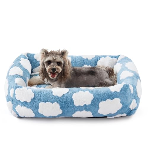 JOEJOY Hundebett für kleine Hunde und Katzen, rechteckig, waschbar, kleines Hundebett mit abnehmbarem Reißverschlussbezug, niedlich, weich, beruhigend, orthopädisch, Haustier-Welpenbett mit JOEJOY Hundebett für kleine Hunde und Katzen, rechteckig, waschbar, kleines Hundebett mit abnehmbarem Reißverschlussbezug, niedlich, weich, beruhigend, orthopädisch, Haustier-Welpenbett mit von JOEJOY