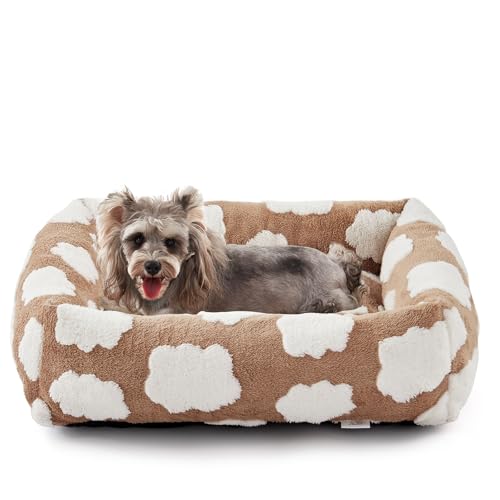 JOEJOY Hundebett für kleine Hunde und Katzen, rechteckig, waschbar, kleines Hundebett mit abnehmbarem Reißverschlussbezug, niedlich, weich, beruhigend, orthopädisch, Haustier-Welpenbett mit JOEJOY Hundebett für kleine Hunde und Katzen, rechteckig, waschbar, kleines Hundebett mit abnehmbarem Reißverschlussbezug, niedlich, weich, beruhigend, orthopädisch, Haustier-Welpenbett mit von JOEJOY