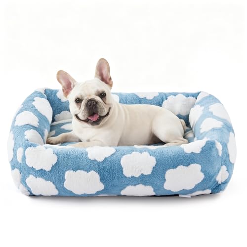 JOEJOY Hundebett für kleine und mittelgroße Hunde, rechteckig, waschbar, mit abnehmbarem Reißverschlussbezug, niedlich, weich, beruhigend, orthopädisch, Haustierbett mit Jacquard-Plüsch, rutschfester JOEJOY Hundebett für kleine und mittelgroße Hunde, rechteckig, waschbar, mit abnehmbarem Reißverschlussbezug, niedlich, weich, beruhigend, orthopädisch, Haustierbett mit Jacquard-Plüsch, rutschfester von JOEJOY