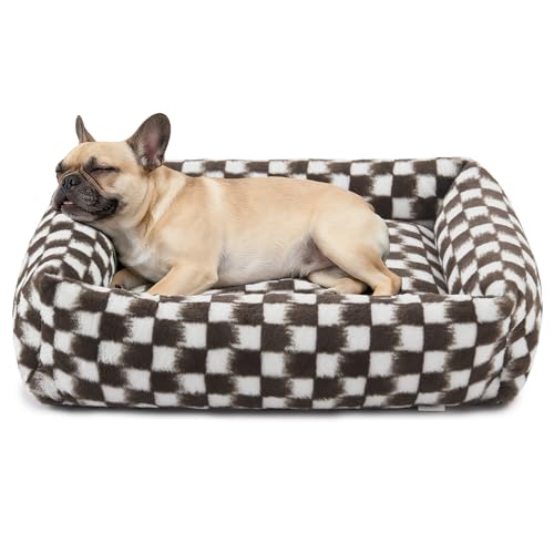 JOEJOY Hundebett für kleine und mittelgroße Hunde, rechteckig, waschbar, mit abnehmbarem Reißverschlussbezug, niedlich, weich, beruhigend, orthopädisch, Haustierbett mit Jacquard-Plüsch, rutschfester JOEJOY Hundebett für kleine und mittelgroße Hunde, rechteckig, waschbar, mit abnehmbarem Reißverschlussbezug, niedlich, weich, beruhigend, orthopädisch, Haustierbett mit Jacquard-Plüsch, rutschfester von JOEJOY
