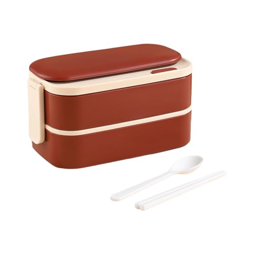 JOERBABU Edelstahl-Lunchbox mit Löffel, Gabel, Studenten, Büro, Mikrowelle, Ofen, Boxen, doppellagig, Frischhaltedose von JOERBABU