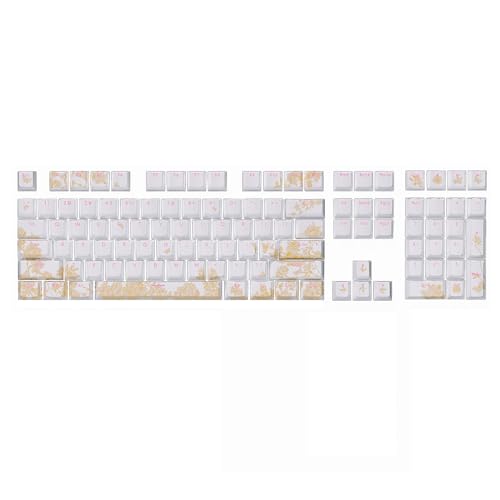 JOERBABU Sticktastenkappen mit 135/108 Tasten, Doppelaufnahmen, Hintergrundbeleuchtung, 5-seitig, Sublimationen für mechanische Tastaturen, Tastenkappen-Set von JOERBABU