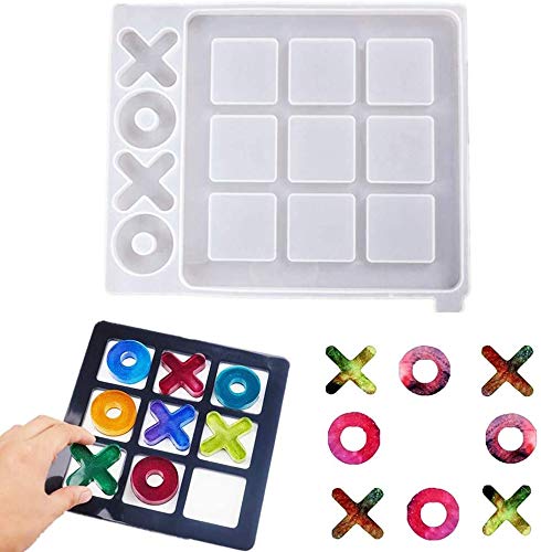 JOERRES XO Brettspiel-Silikonformen,Tic Tac Toe Harzformen,XO Board Harzformen Epoxidharz Gießform,XO Silikon Formen DIY Craft Für Für Tischdekoration Tabletop Brettspiel von JOERRES