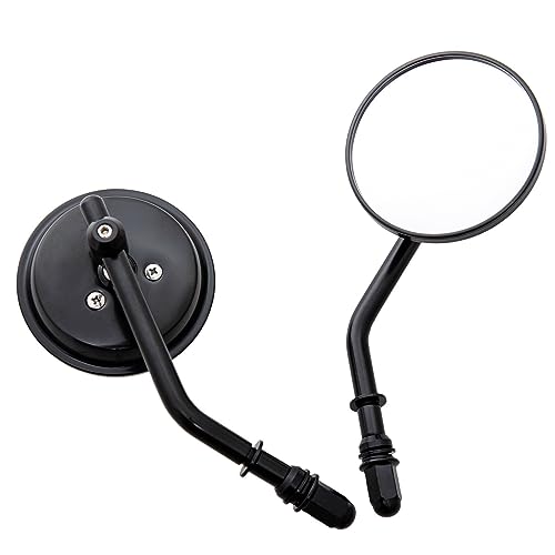Seitenspiegel 8mm Motorrad Spiegel Kurzen Stiel 3 "Rückspiegel Für H&arley Für Dyna Für Bobber Für Chopper Für Old Schule 1982-2018(Black1) von JOFWXAQE
