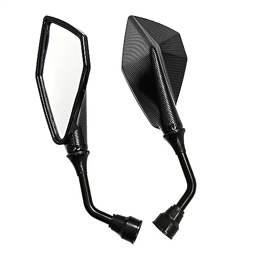Seitenspiegel Für 10mm Motorrad Rückspiegel Linken Und Rechten Spiegel Für Z125 Z250 Z300 Z750 Z750R Z800 Z900 Z1000(Black) von JOFWXAQE