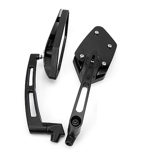 Seitenspiegel Für 8mm 10mm Für Roller Für E-Bike Rückspiegel Motorrad Drehbare HD Vision Seite Spiegel Rückspiegel(Black) von JOFWXAQE